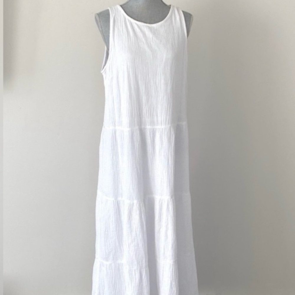 Joie White Cotton Gaze Teared
Maxi Dress XL Boho Preppy
Vacation Sprint Break